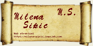 Milena Šipić vizit kartica